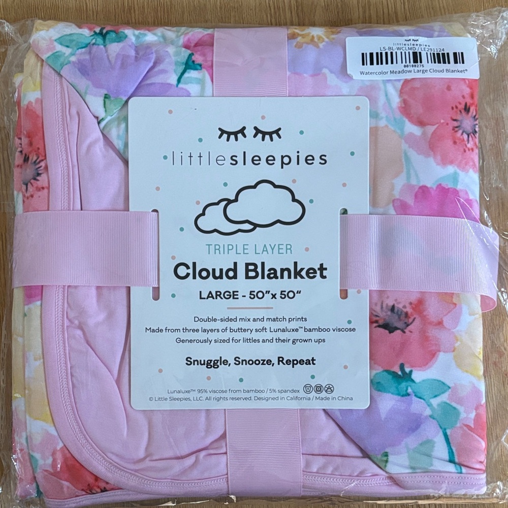Little Sleepies Pastel Floral Cloud Blanket